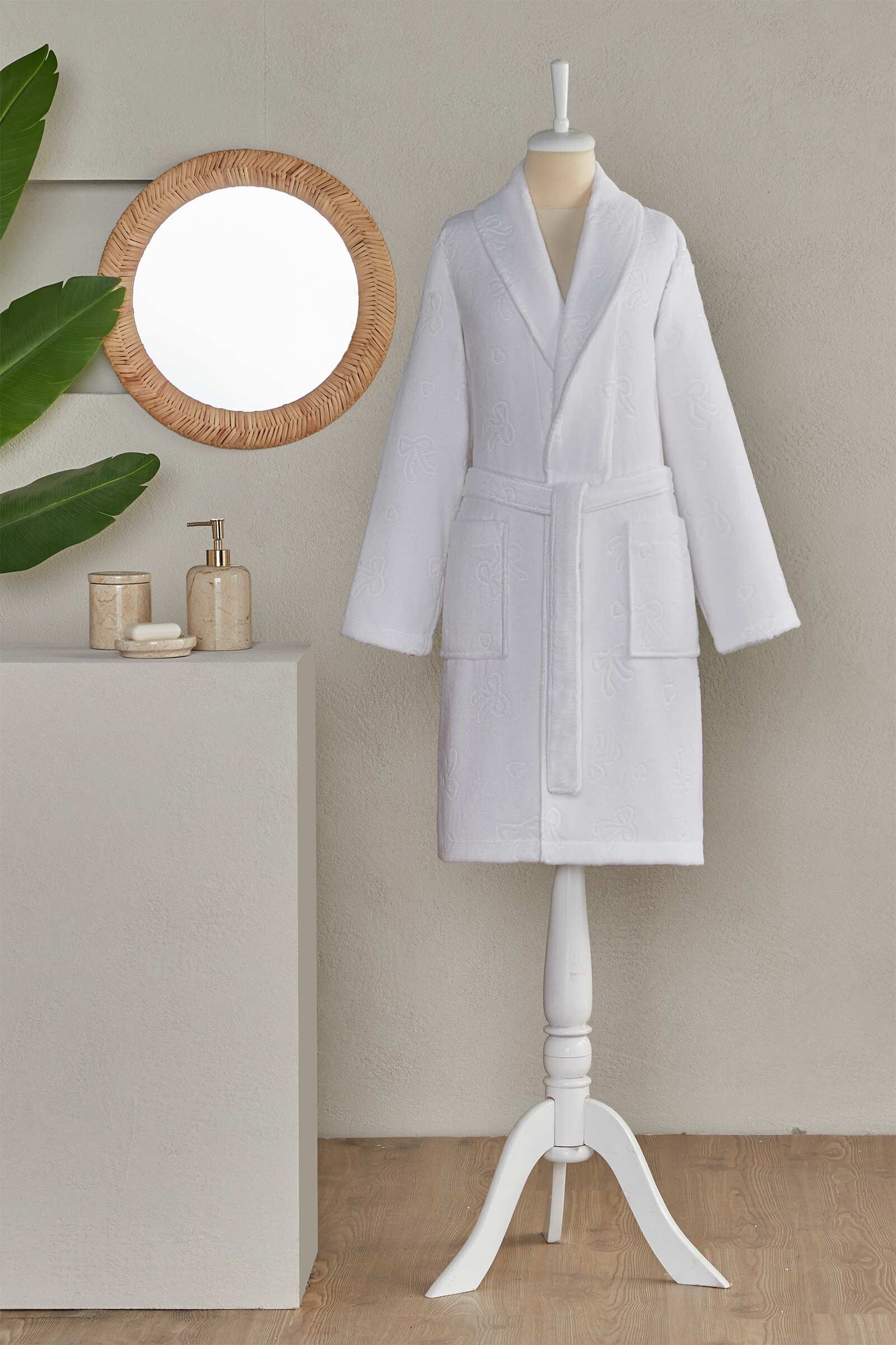 Floretta Bow Şal Yaka Bornoz