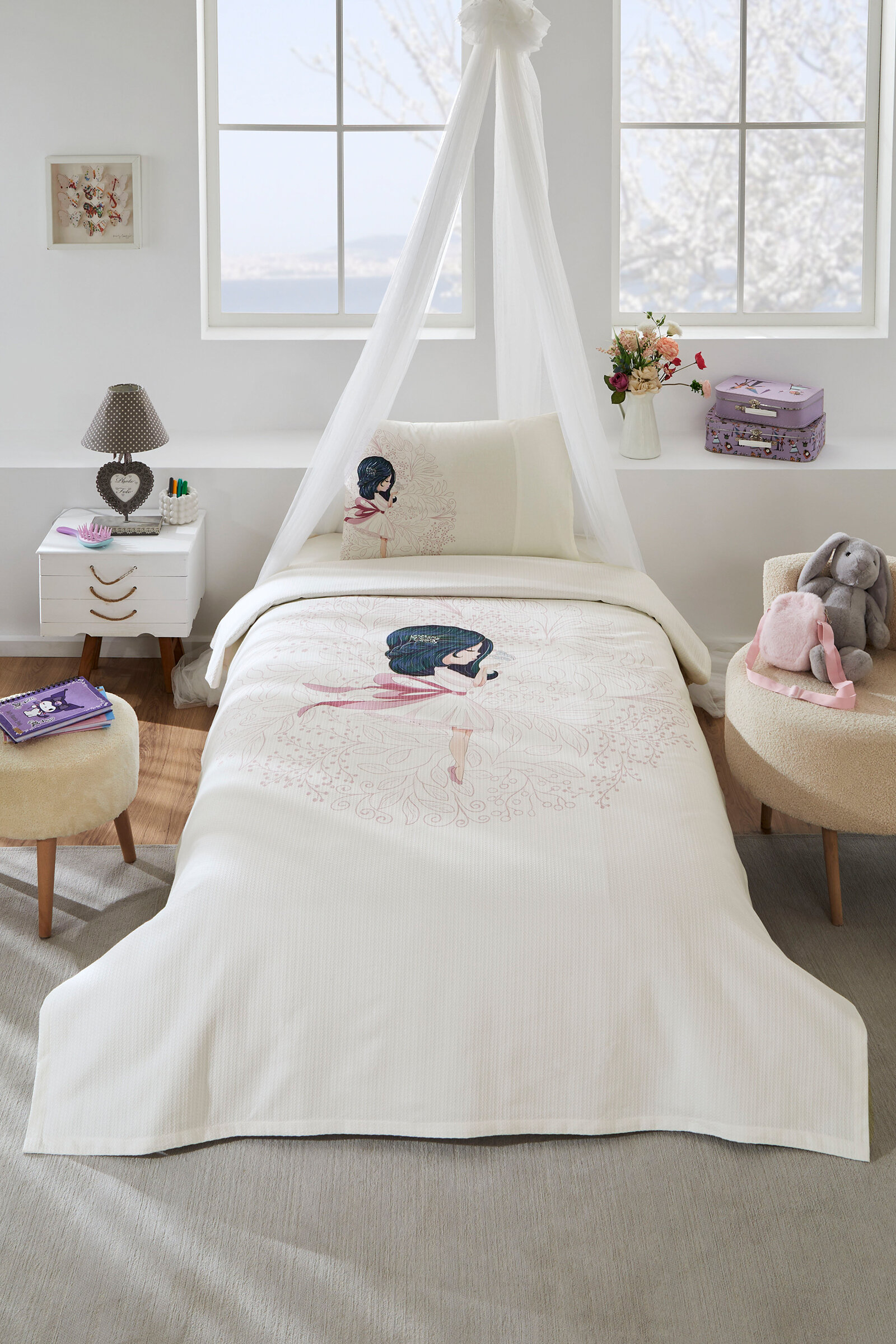 Özdilek Butterfly Ballet Tek Kişilik Çocuk Pike Takımı