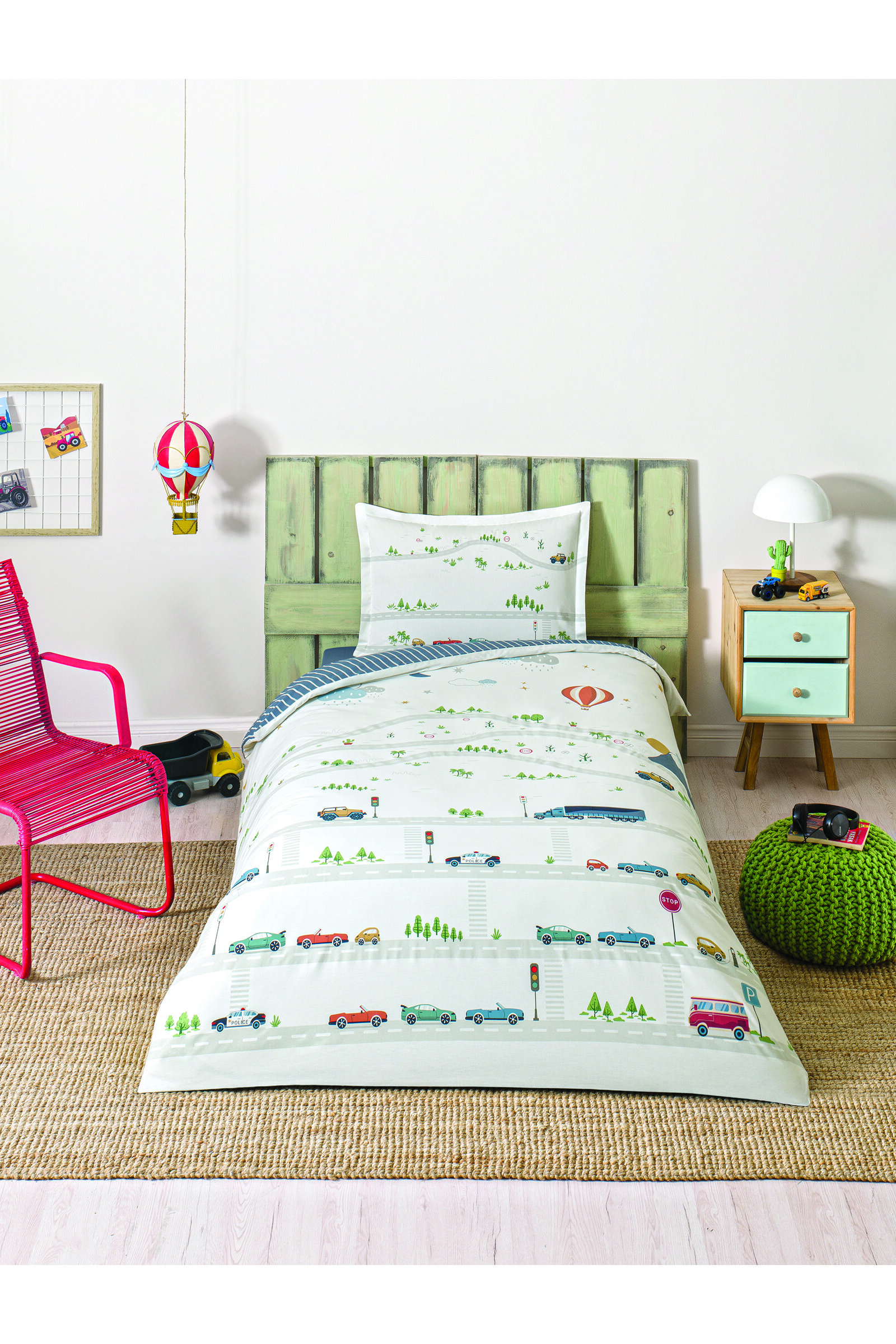 Özdilek Night Ride Tek Kişilik Lastikli Çarşaf Nevresim Takımı