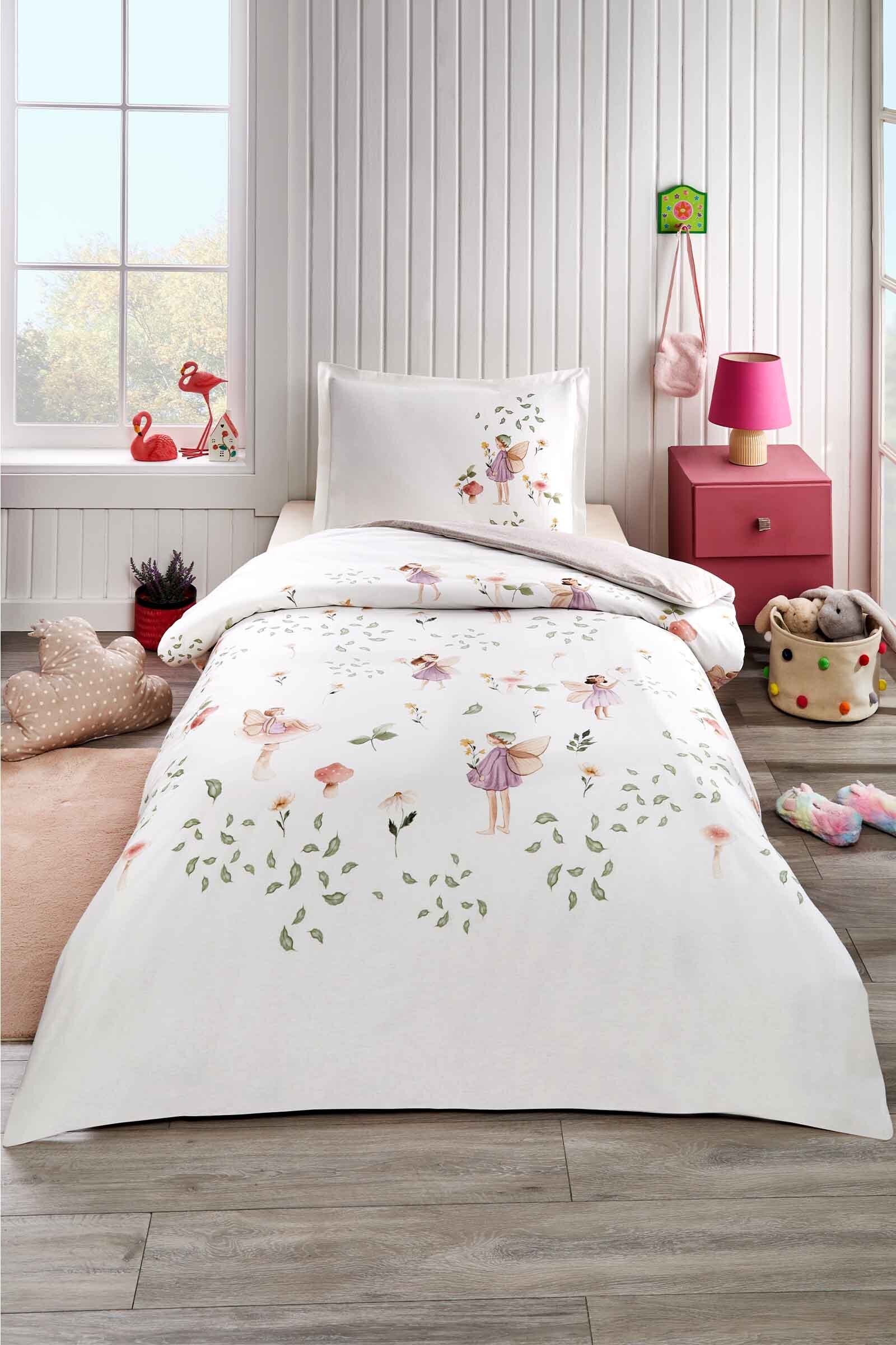 Özdilek Fairy Blossom Tek Kişilik Lastikli Çarşaf Nevresim Takımı