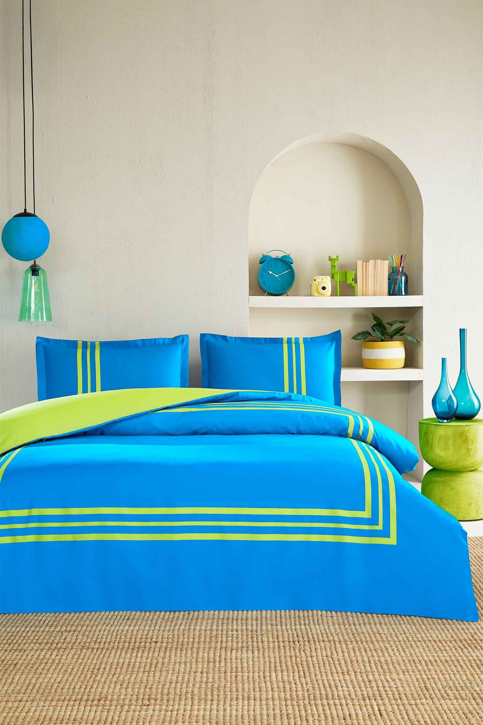 Özdilek Neon Frame Tek Kişilik Lastikli Çarşaf Nevresim Takımı