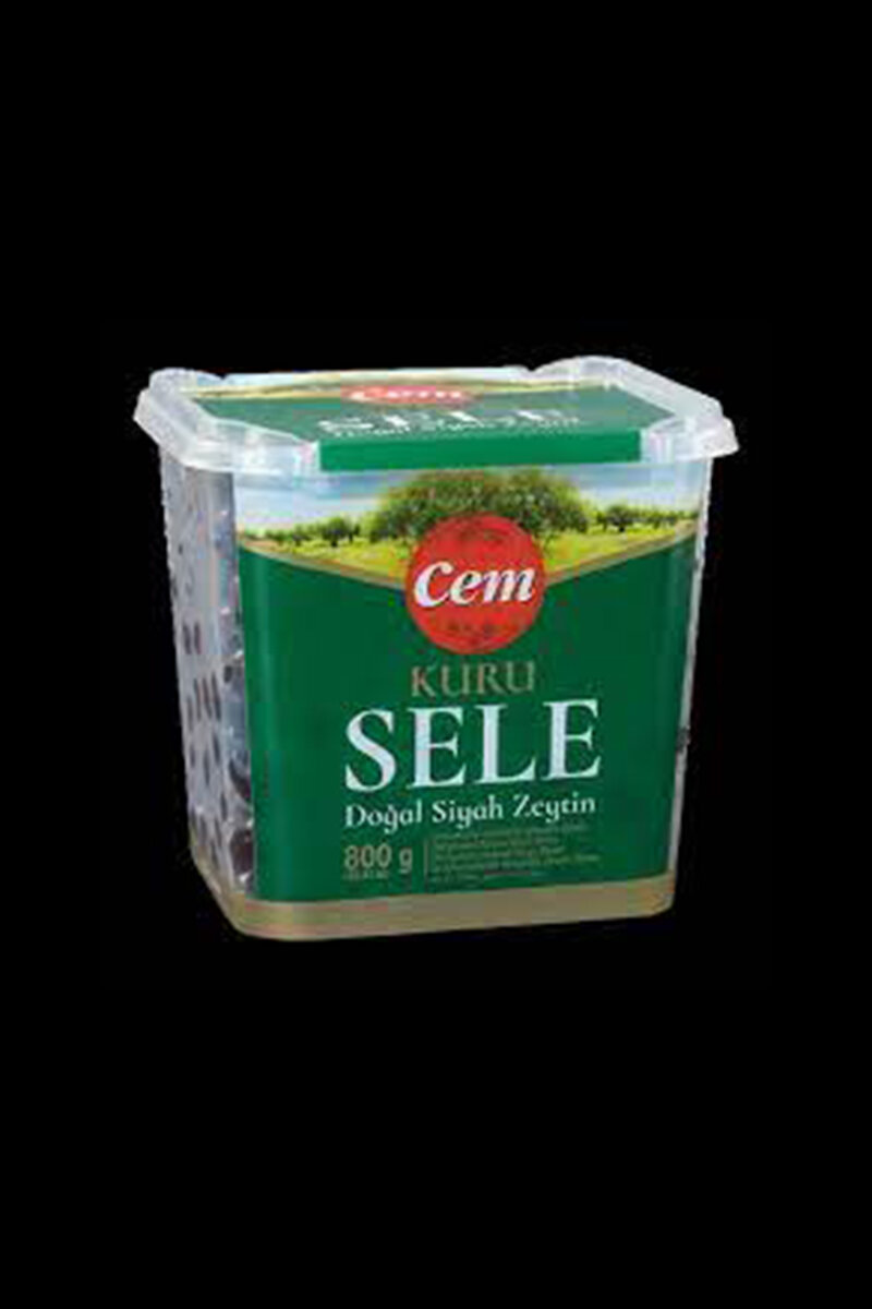 Cem Siyah Zeytin Kuru Sele 800 G(381-410 Klb)
