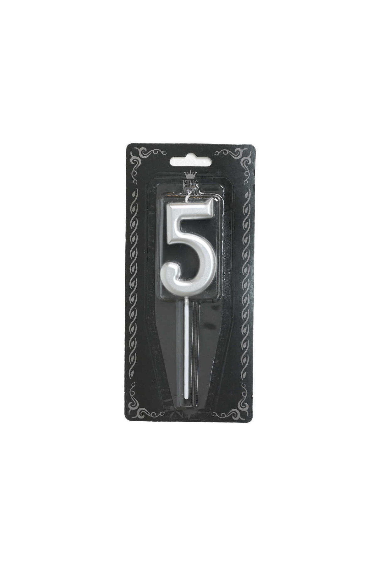 Rakam Mum 5 Numara Gümüş