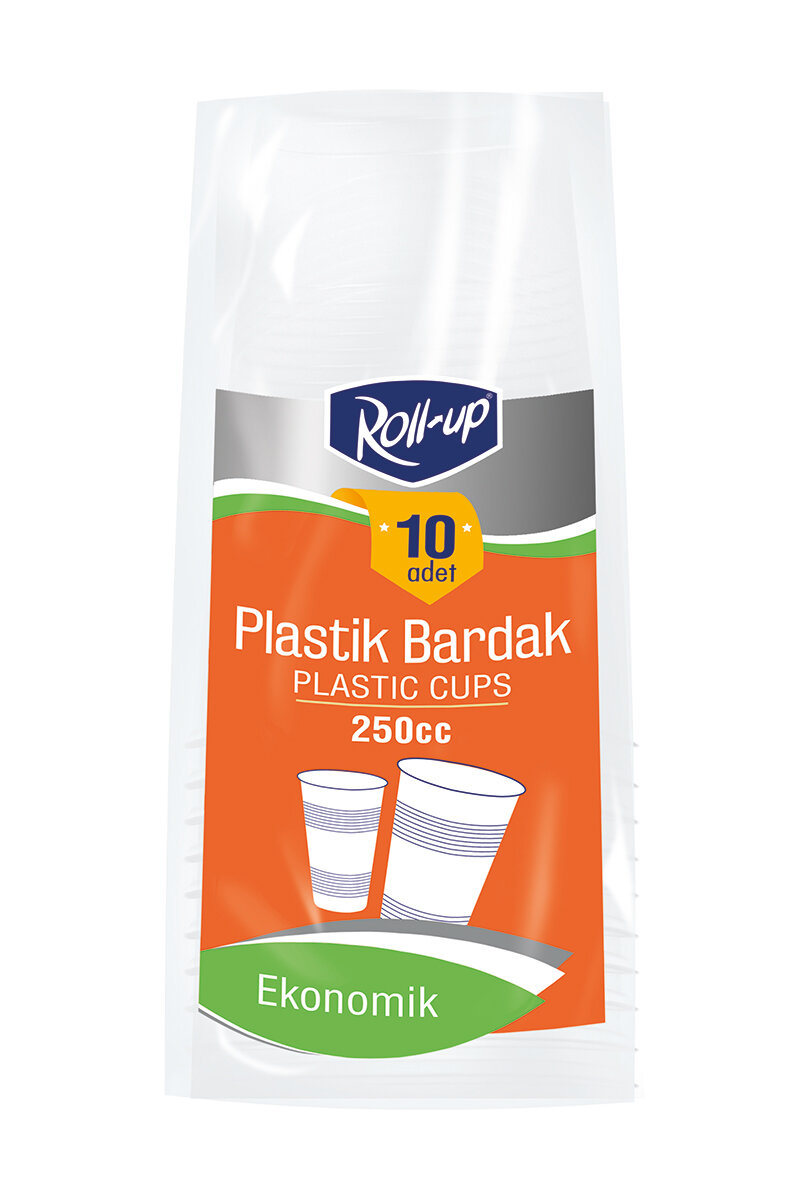 Roll-up Plastik Bardak 250 cc 10 lu