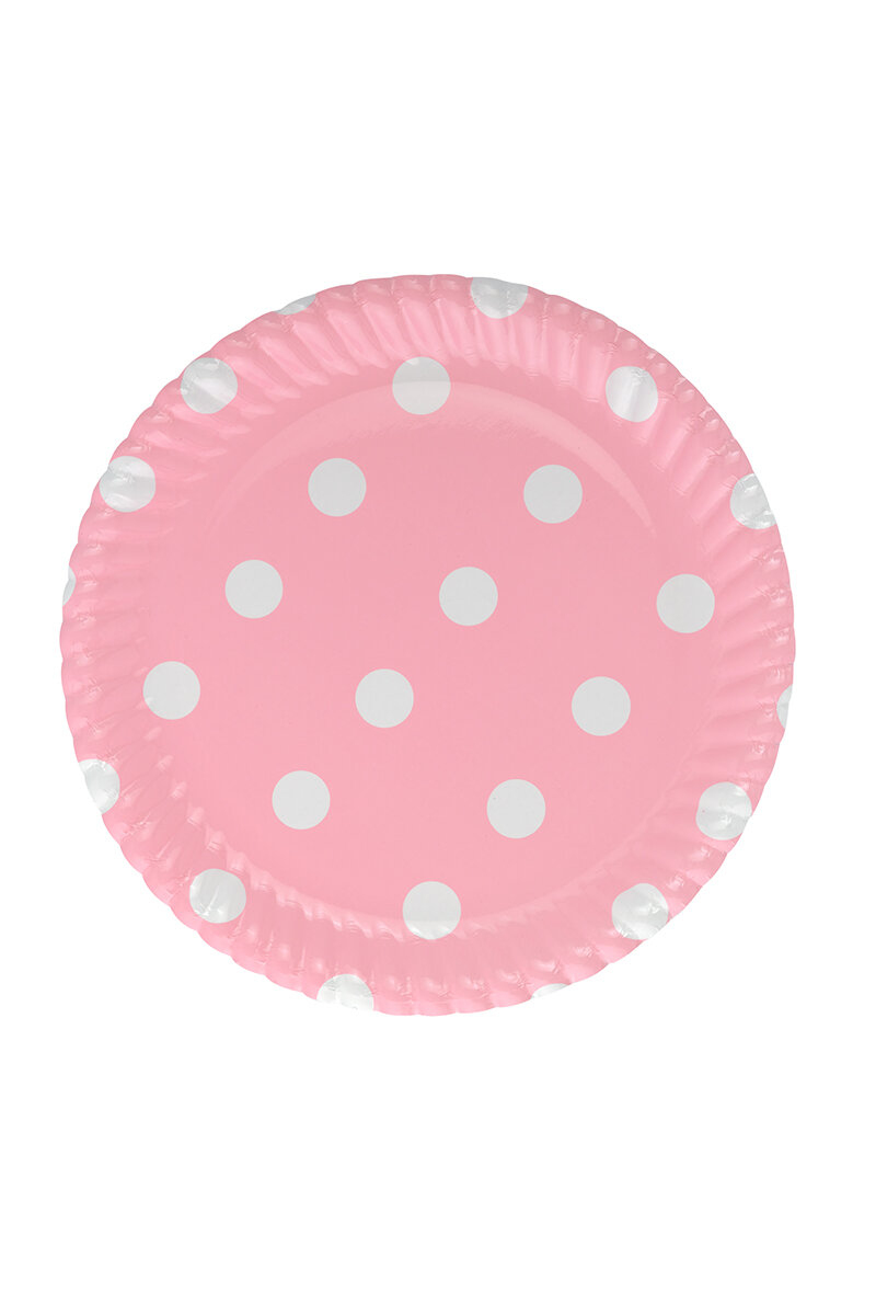 Roll-Up Pempe Puantiyeli Karton Tabak 23 cm 8 li