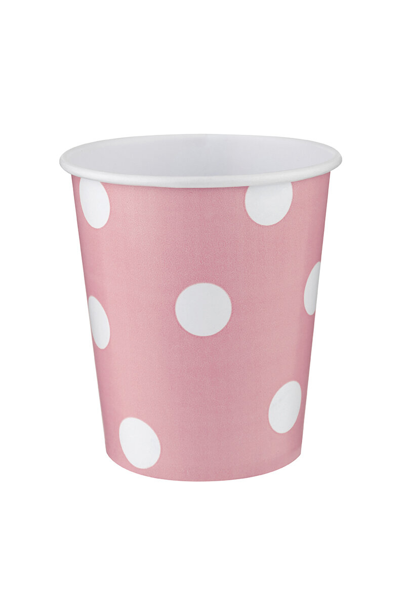 Roll-Up Pempe Puantiyeli Karton Bardak 200cc 8 li