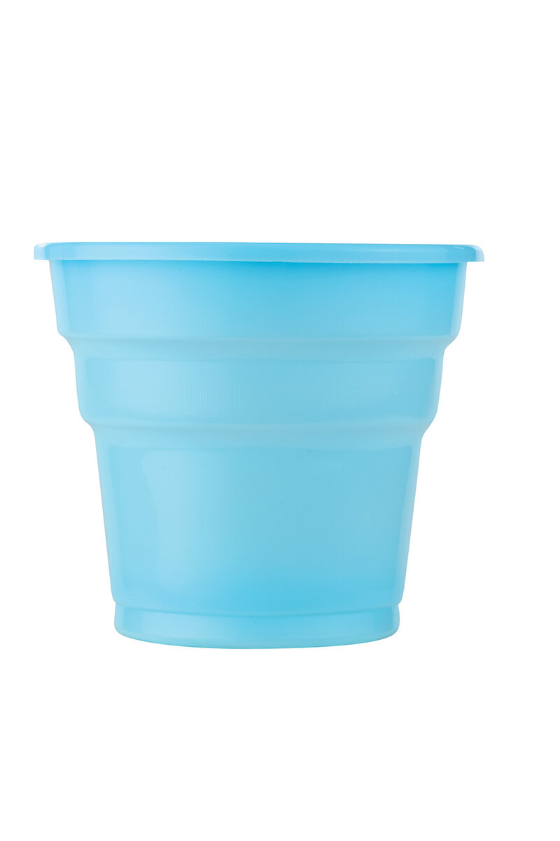 Roll-Up Açık Mavi Plastik Meşrubat Bardağı 180cc 25 li