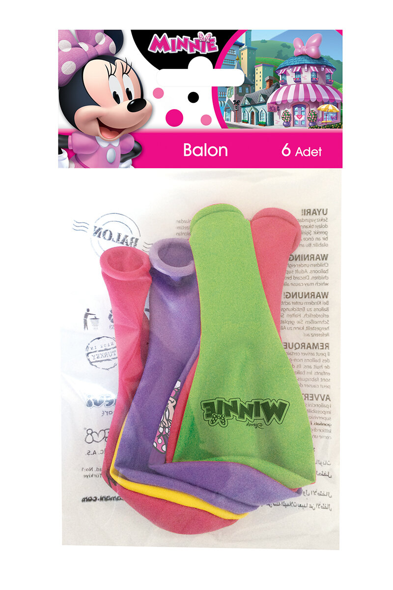 Mınnıe Poşet İçi 6'Lı Balon (4 Renk Baskılı)