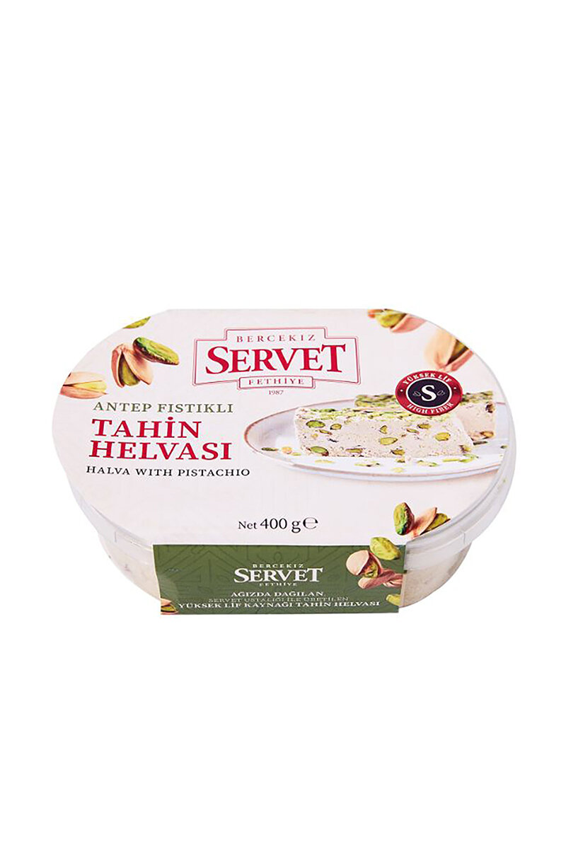 Servet Rafine Şeker İlavesiz Antep Fıstıklı Tahin Helvası 400 g