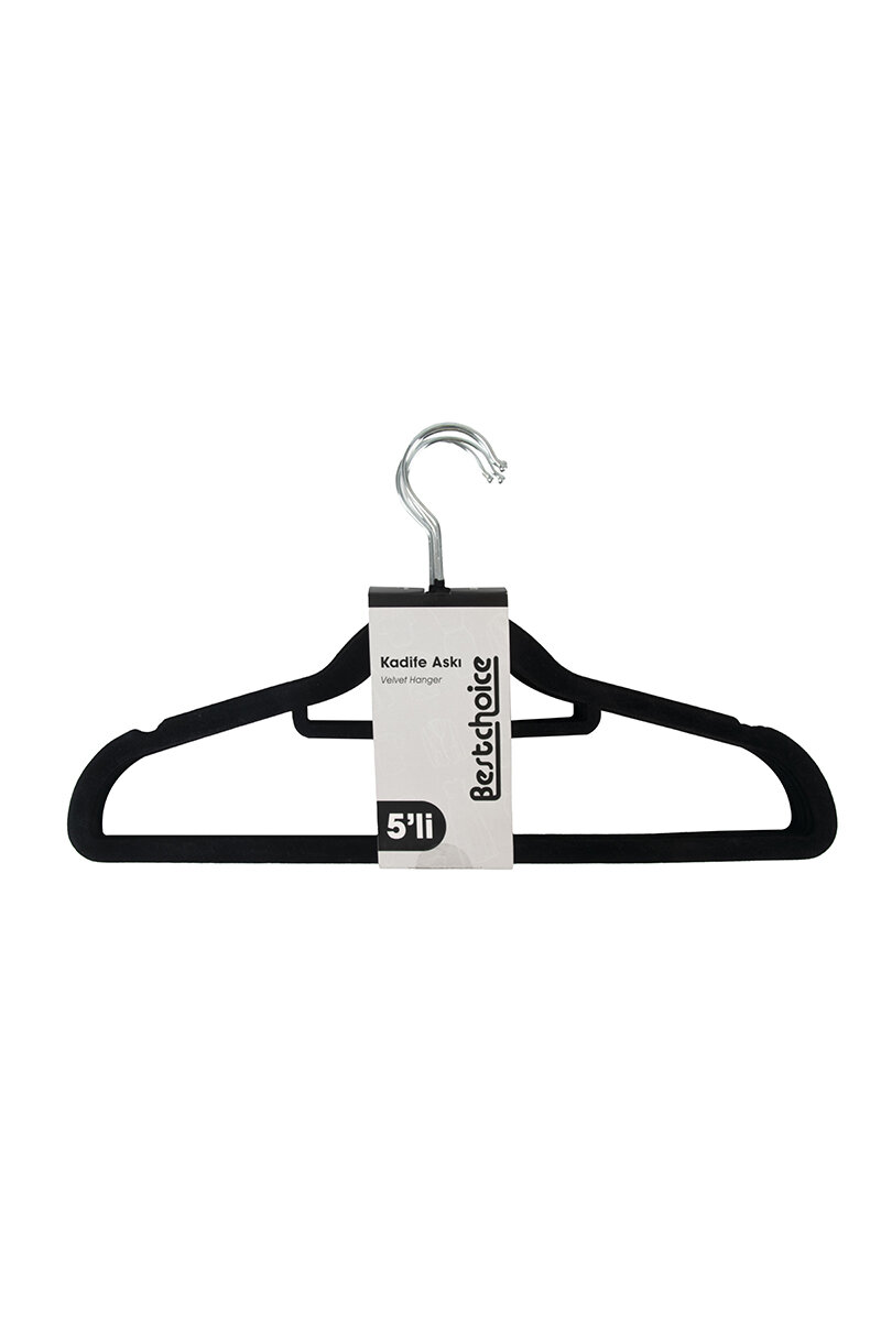 Egemen Bestchoıce Kadife Askı 5 li Siyah