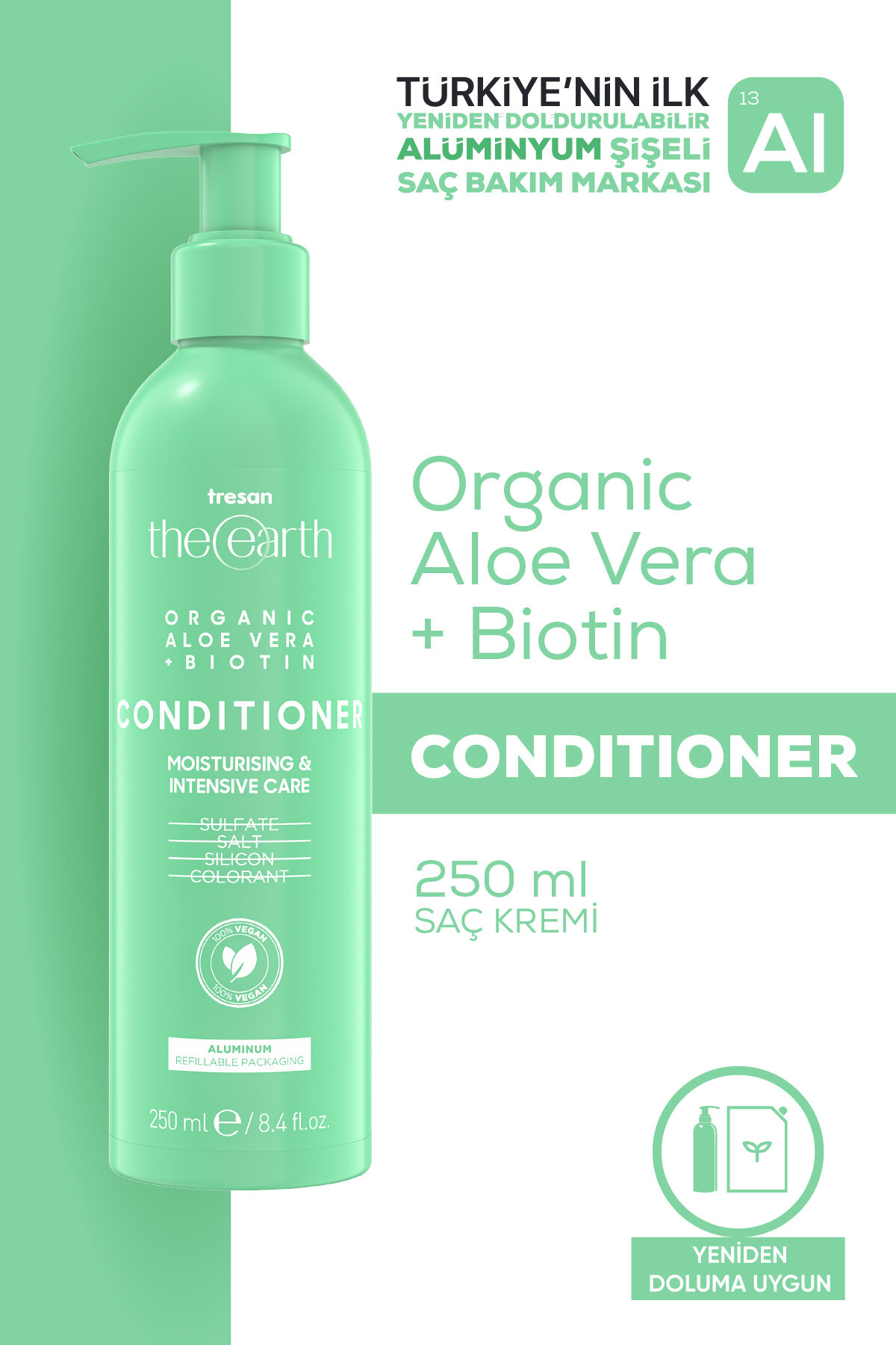 Tresan The Earth Saç Bakım Kremi Aloe Vera + Biotin Moisture and Intensive Care 250 ml