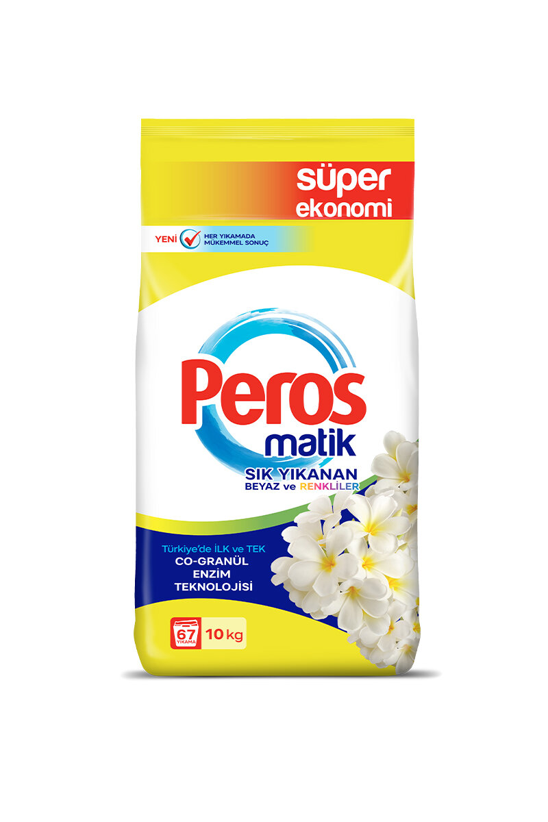 Peros Çamaşır Deterjanı Sık Yıkananlar 10 kg Yasemin Çiçeği Beyazlar Ve Renkliler