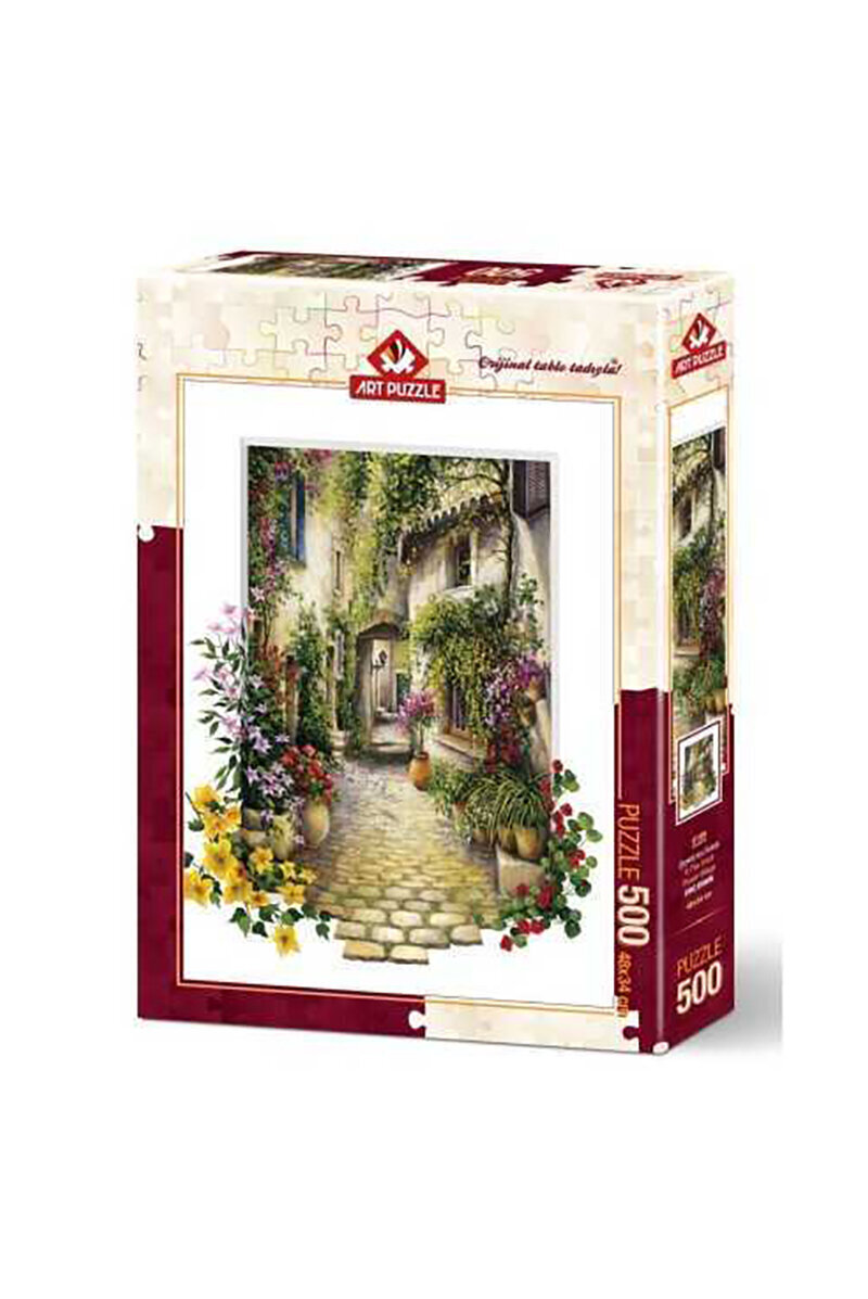 Çiçekli Ara Sokak 500 Parça Art Puzzle
