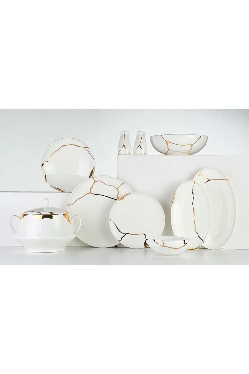 Leggno Chester Premium Gold Porselen Yemek Takımı 24 Parça
