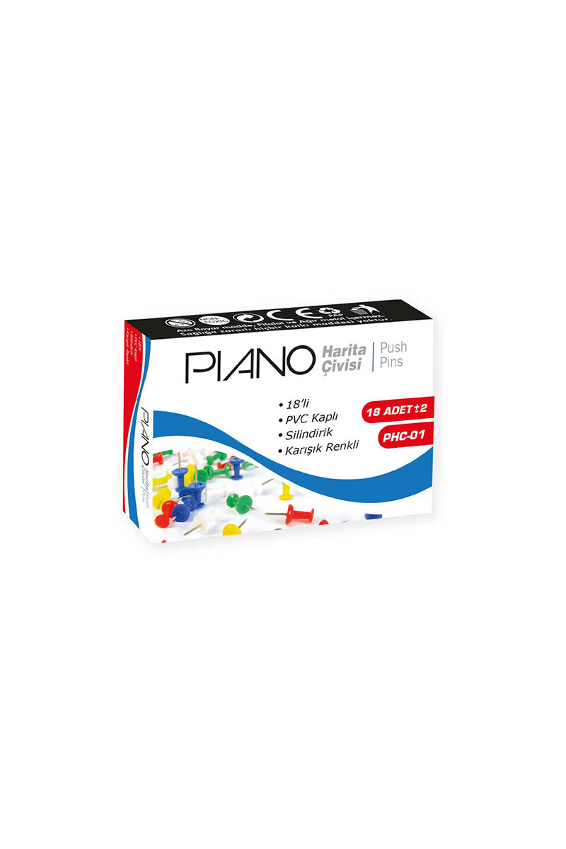 Piano Harita Çivisi Renkli