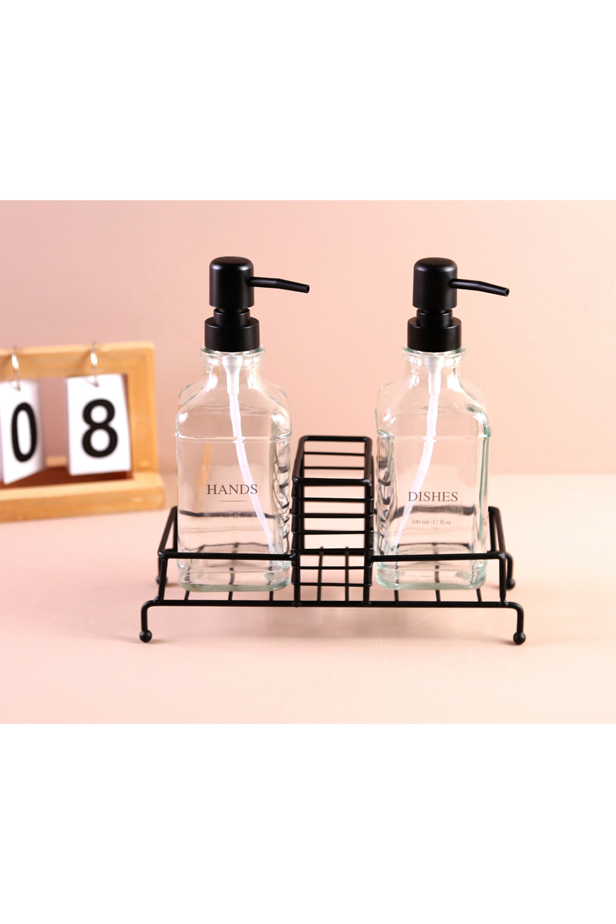 Brillant Standlı Cam Sıvı Sabunluk 2'li 500 cc