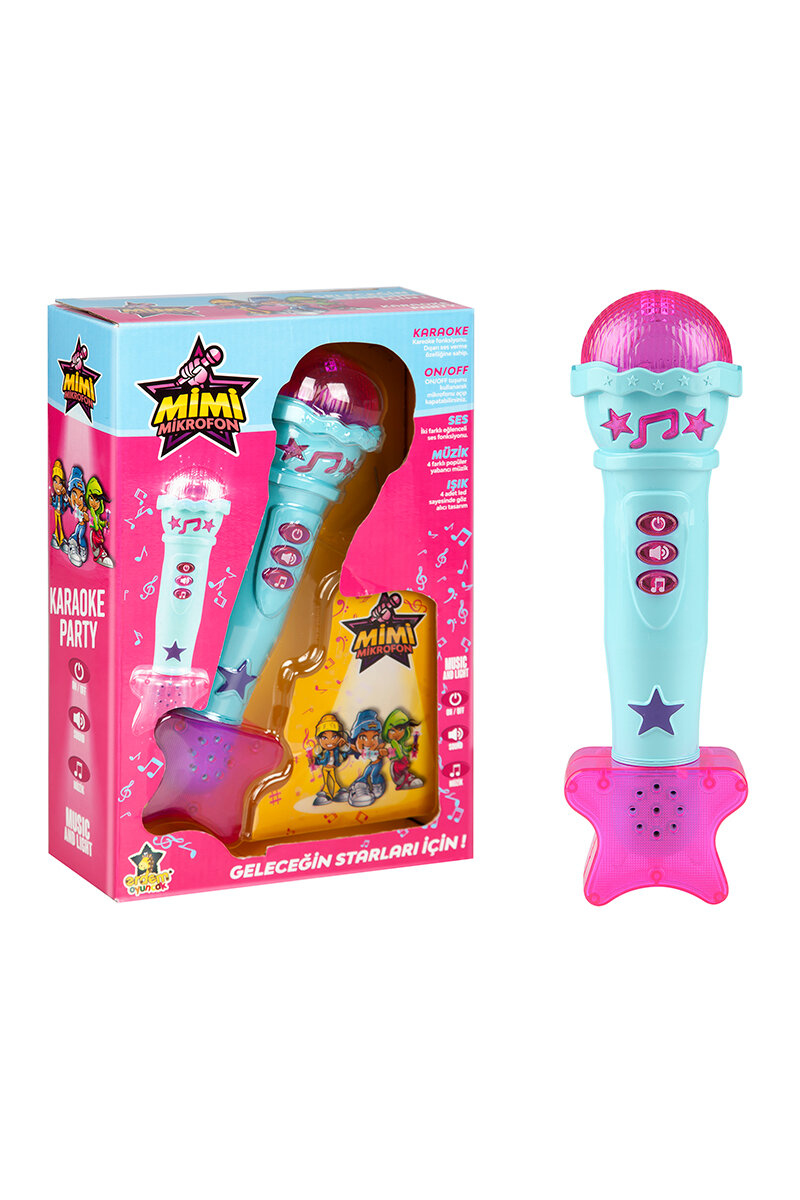 Mimi Karaoke Mikrofon Işıklı Müzikli