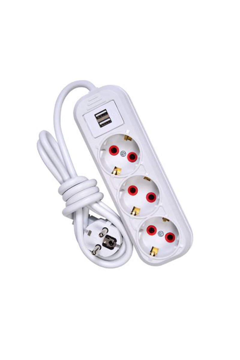 Smart Socket 3 lü 1.5m 2XUSB li Grup Priz