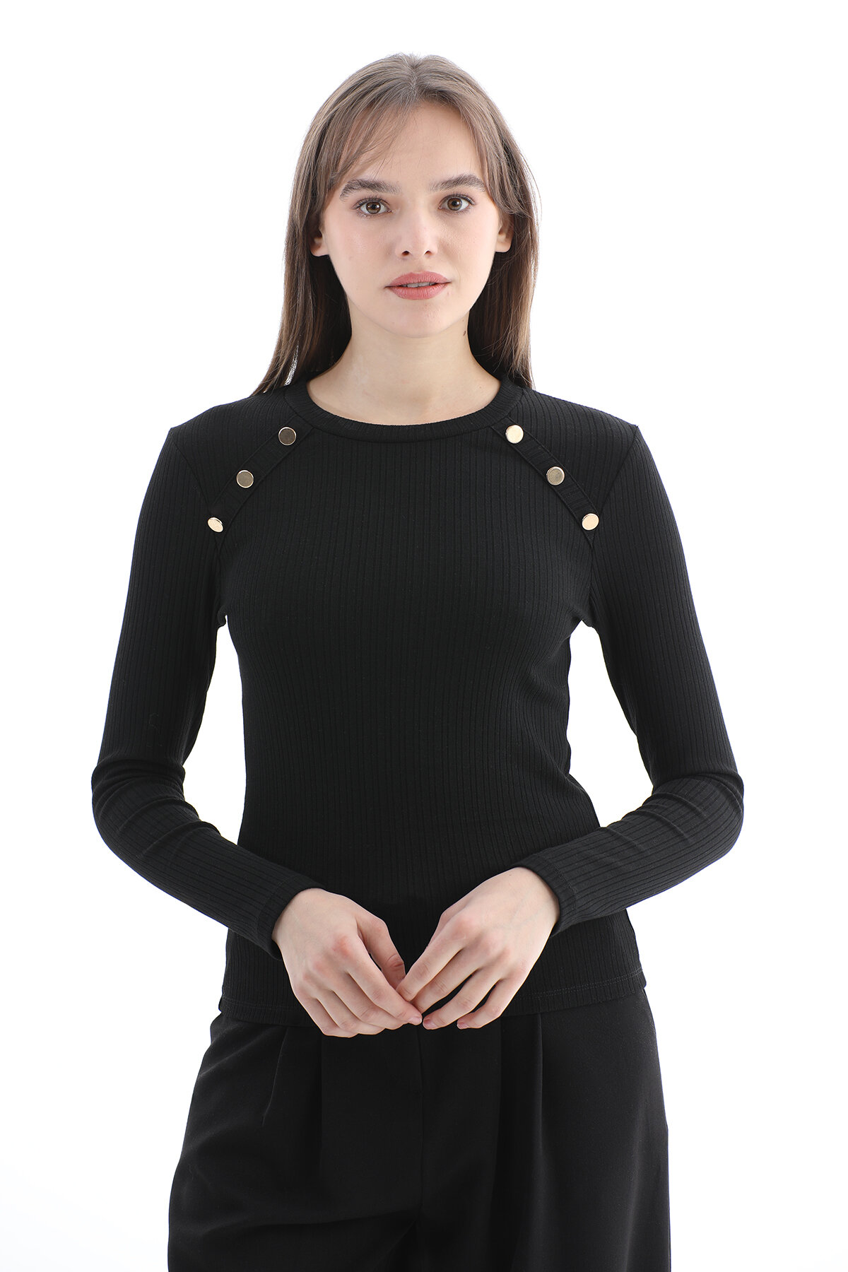 First Company Denim Kadın Düğme Detaylı Bluz 2524BS110252