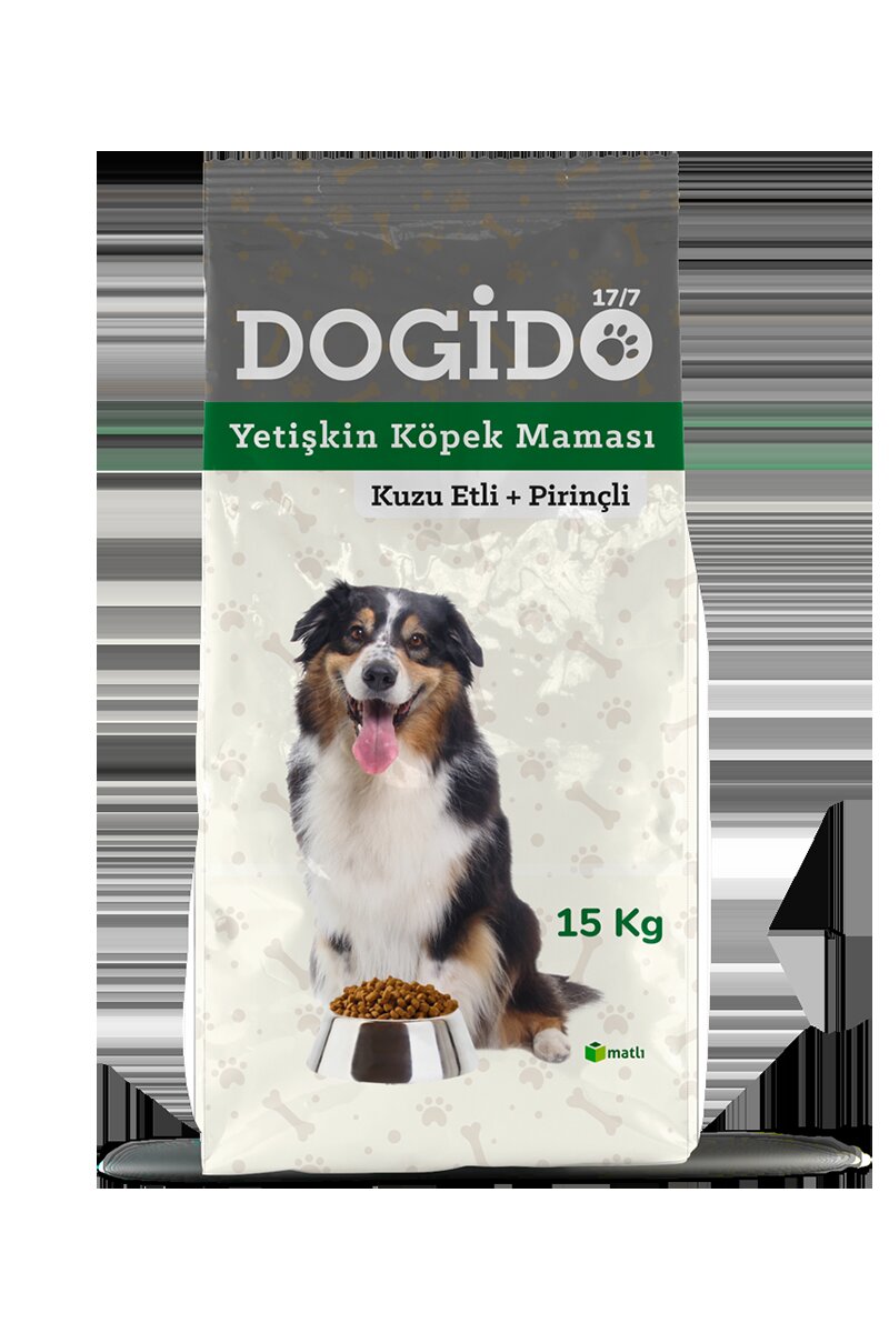 Dogido Köpek Maması Yetişkin Kuzu Etli + Pirinçli 15 kg