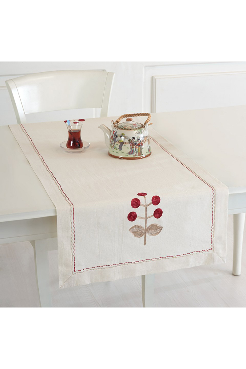 Ödel Buldan İşlemeli Keten Runner BK056 50x130 cm