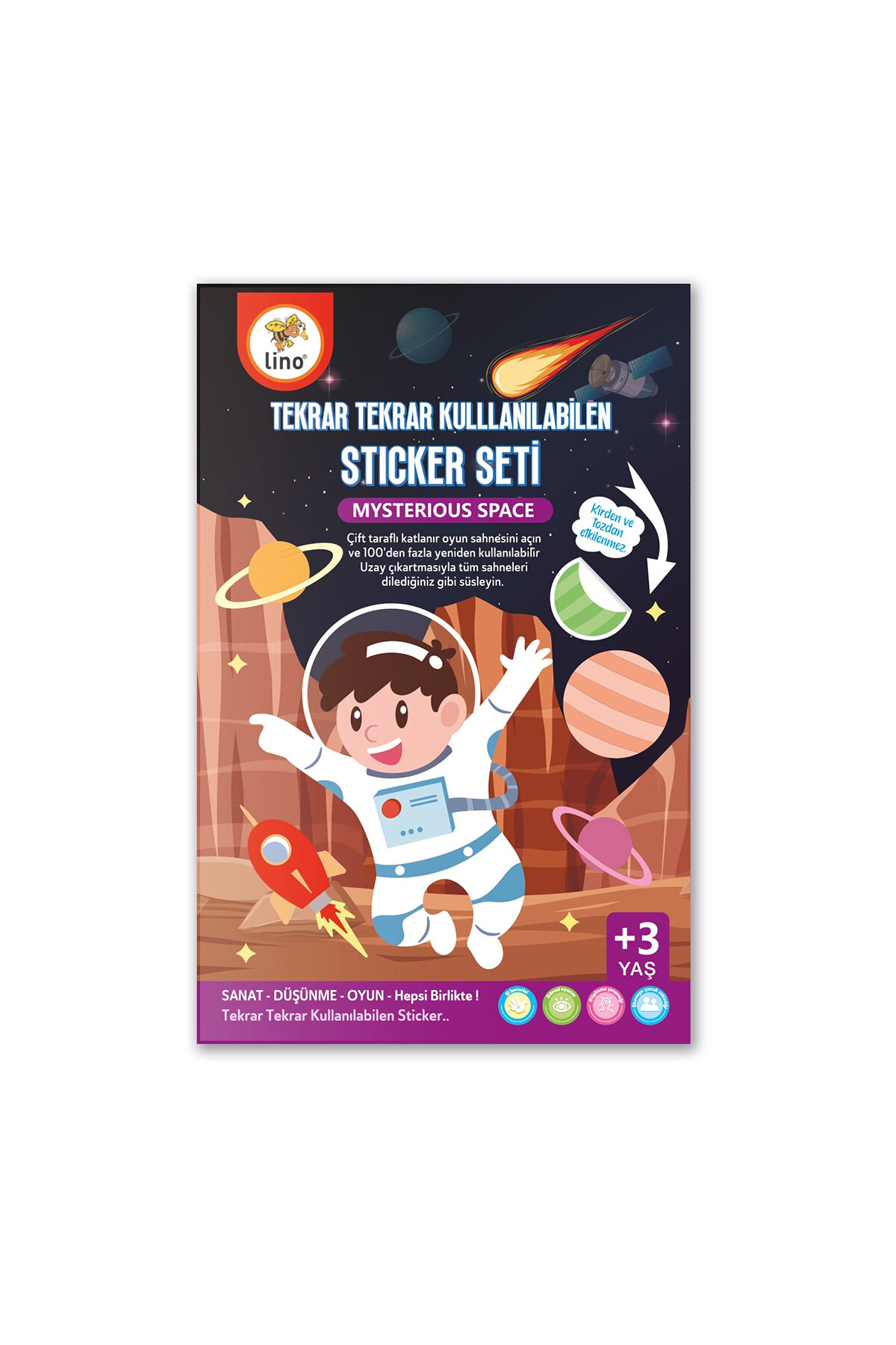 Lino Tekrar Tekrar Kullanılabilen Sticker Seti Space