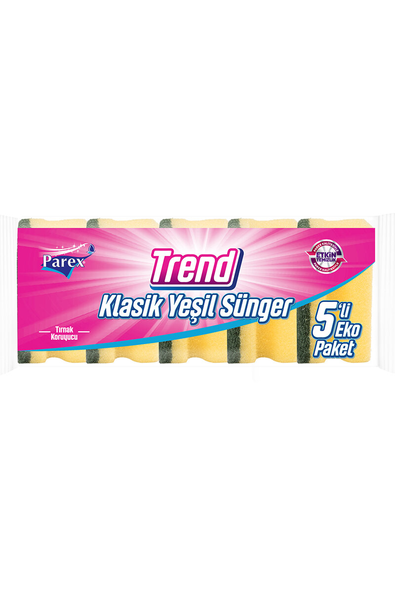 Parex Trend Oluklu Bulaşık Süngeri 5'li