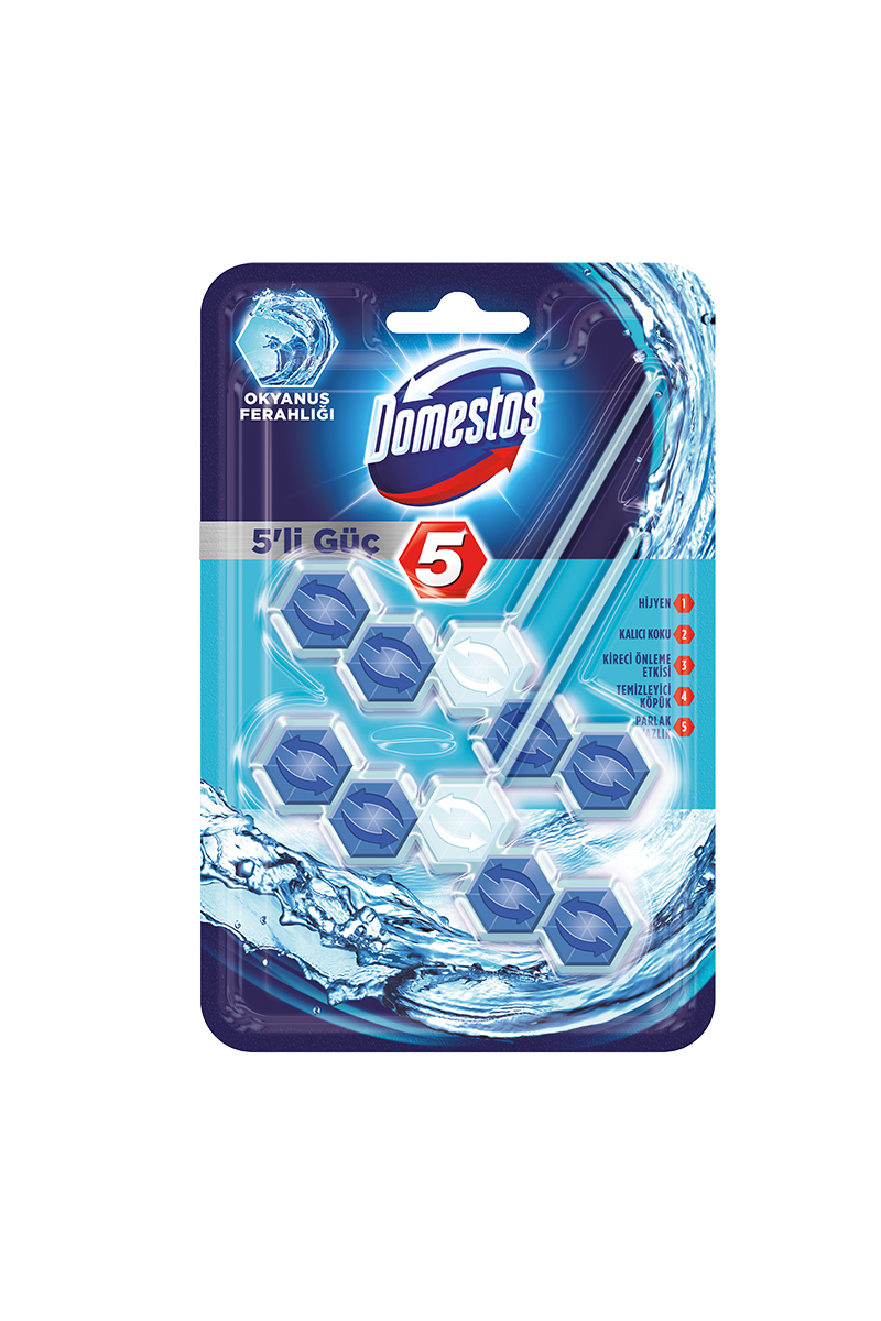 Domestos Wc Temizleyici Blok 2x5'li Güç Okyanus Ferahlığı