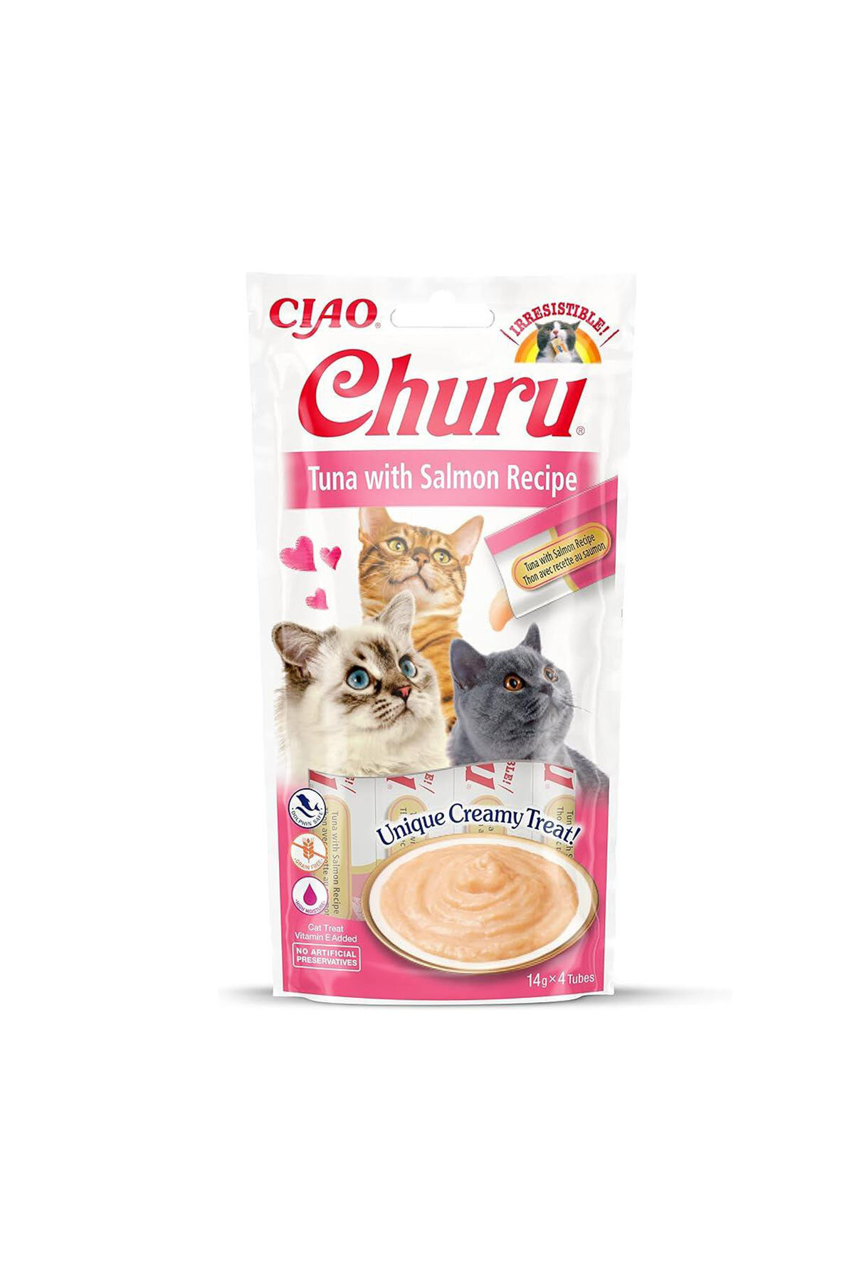Ciao Churu Cream Ton Balıklı ve Somonlu Kedi Ödül Kreması 4 x 14 Gr