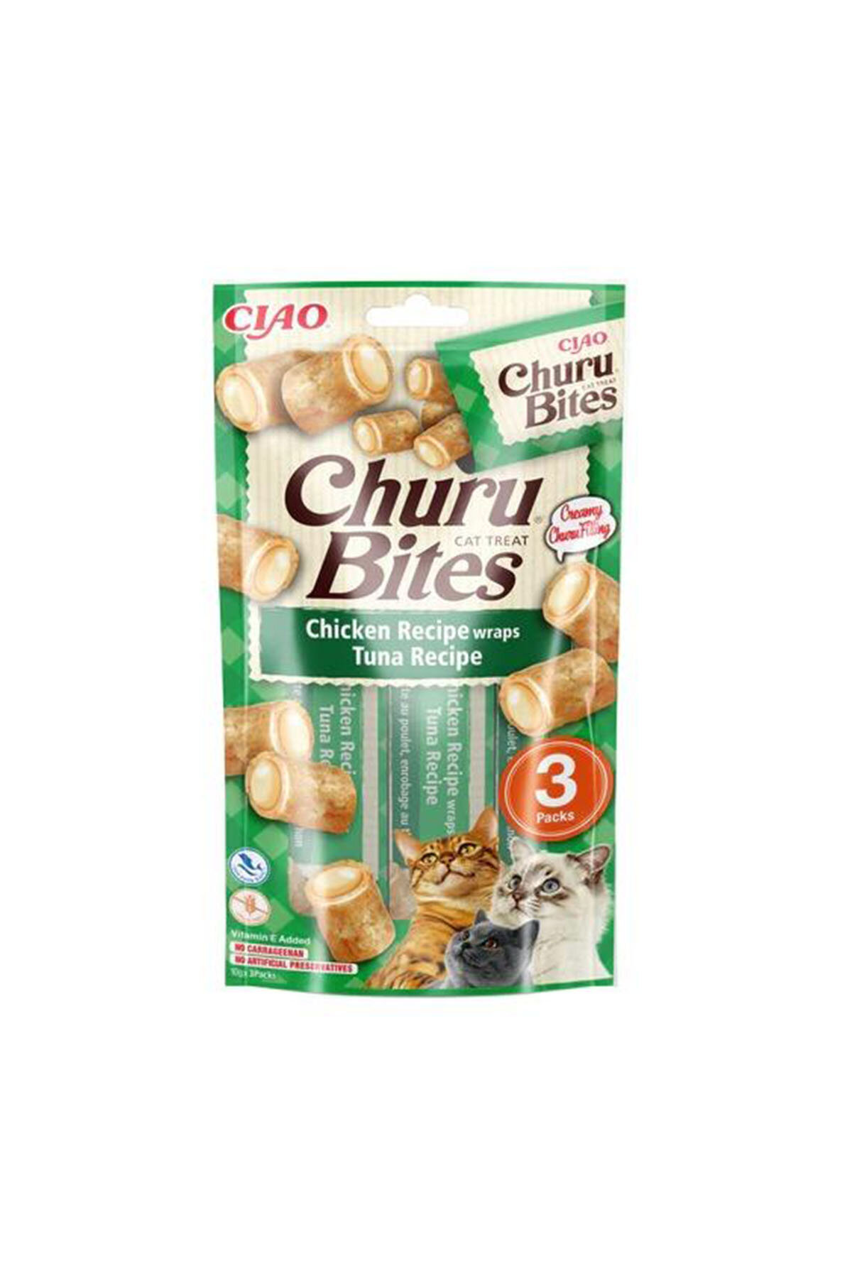 Ciao Churu Bites Tavuk Sargılı ve Ton Balıklı Kedi Ödül Maması 3 x 10 Gr