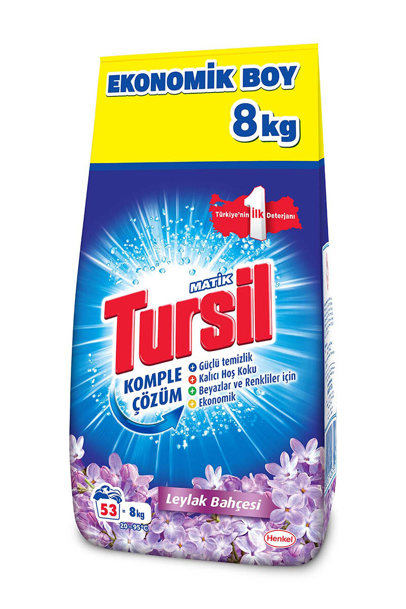 Tursil 8 kg Çamaşır Deterjanı Leylak Bahçesi Renkli+Beyaz