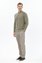 Finesuits Erkek Düz Yünlü Desenli Yünlü Kazak 2522201023.CBFR
