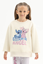 Stitch © Dısney Funfair Kız Çocuk Sweatshirt 262OZLS-1003 Ekru
