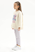Stitch © Dısney Funfair Kız Çocuk Sweatshirt 262OZLS-1003 Ekru