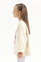 Stitch © Dısney Funfair Kız Çocuk Sweatshirt 262OZLS-1003 Ekru