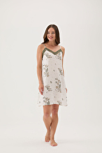 Cottons & Clouds Kadın Floral Desenli İp Askılı Viskon Gecelik CC7316