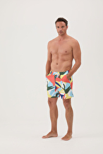 Cottons & Clouds Erkek İki Yan Cep Detaylı Su İtici Özellikli Desenli Mayo Şort CC0704