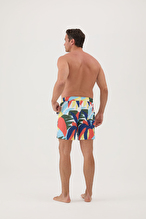 Cottons & Clouds Erkek İki Yan Cep Detaylı Su İtici Özellikli Desenli Mayo Şort CC0704