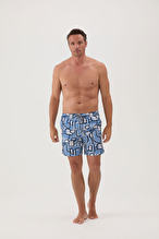 Cottons & Clouds Erkek İki Yan Cep Detaylı Su İtici Özellikli Desenli Mayo Şort CC0705