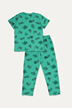 Funfair Erkek Çocuk Graffiti Baskılı Kısa Kollu Pijama Takımı 251ET06PL