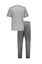 First Company Erkek V Yaka Düğmeli Regular Fit Kısa Kollu Düz Paça Pijama Takımı 251EP12KL