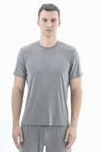 Finesuits Erkek Bisiklet Yaka Kısa Kollu Modal Pijama Üstü 252E1995BS