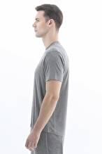 Finesuits Erkek Bisiklet Yaka Kısa Kollu Modal Pijama Üstü 252E1995BS