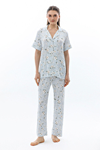 Shefame Kadın Ceket Yaka Pijama Takım 261K7111MB