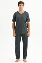 Finesuits Erkek Kısa Kol Pijama Takım 261E6061KL