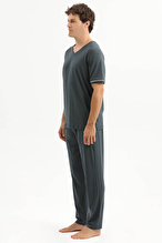 Finesuits Erkek Kısa Kol Pijama Takım 261E6061KL