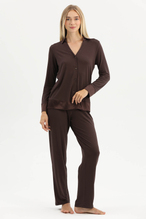 Cottons & Clouds Kadın Önden Düğmeli Gömlek Yaka Saten Detaylı Pijama Takımı CC708
