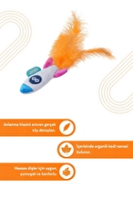 JOYSER Kedi Otlu Roket Şeklinde Peluş Kedi Oyuncağı 10 cm