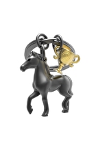 Metalmorphose Yarış Atı Anahtarlık Koyu Gri- Dore MTM235-01