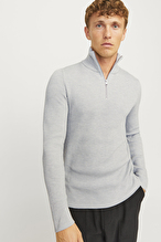 Jack&Jones Erkek Kazak 12257773 LIGHT GREY MELANGE